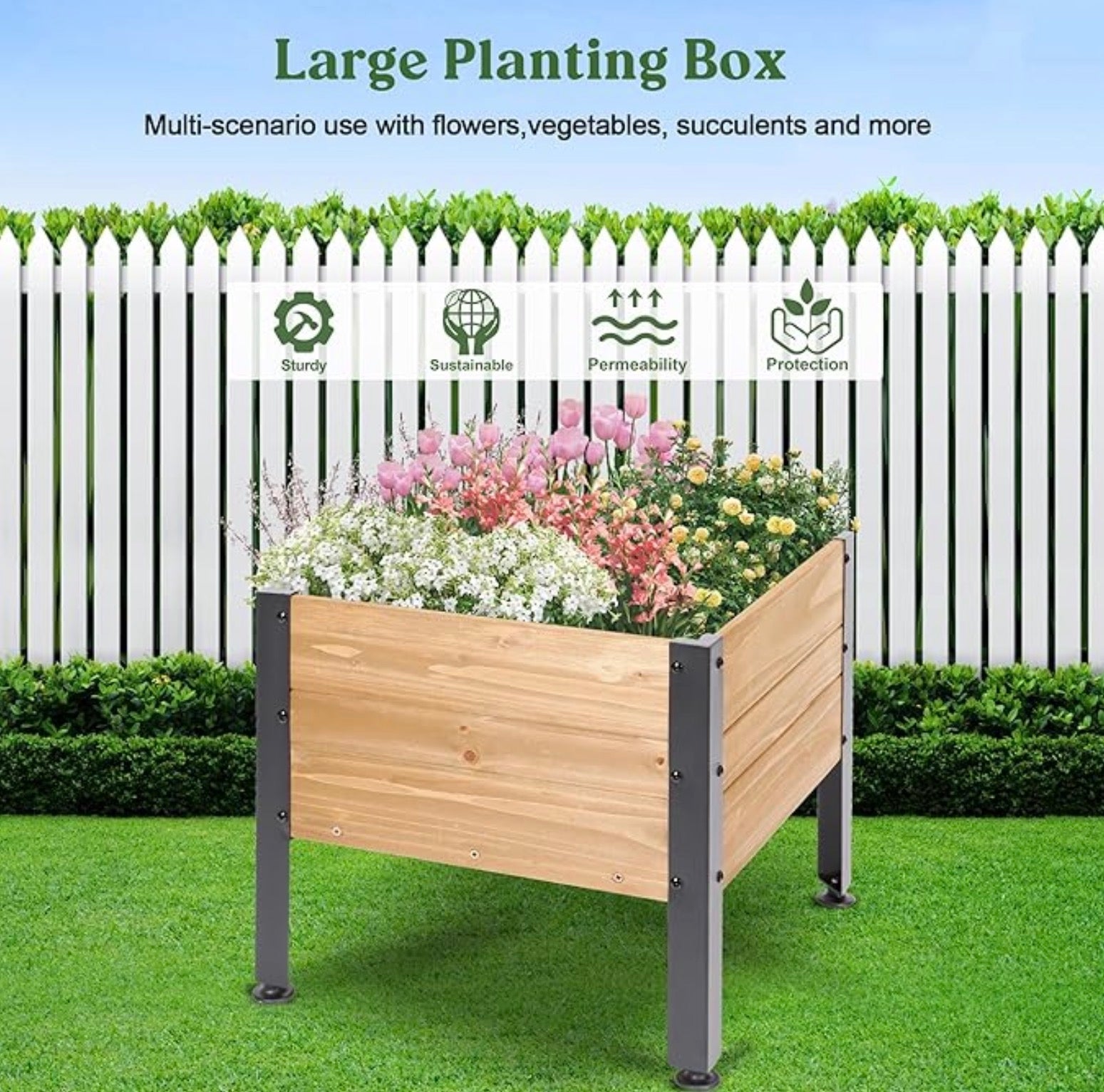 Rustic Charm for Your Garden: Wooden Square Planter Box